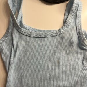 Light Blue Ribbed Tank Top